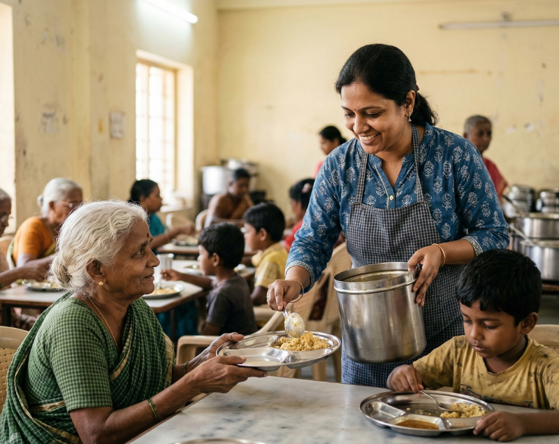 Volunteers serving community